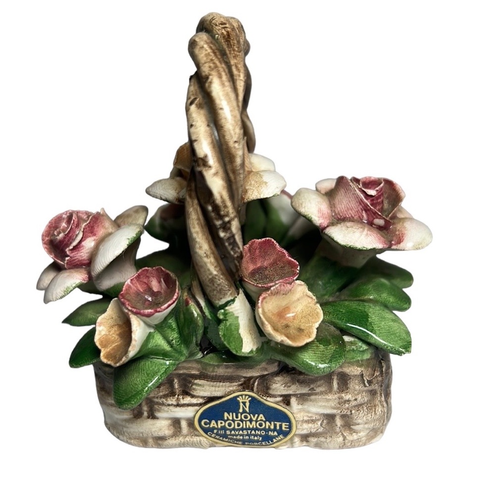 Capodimonte Vintage Flower Basket porcelain